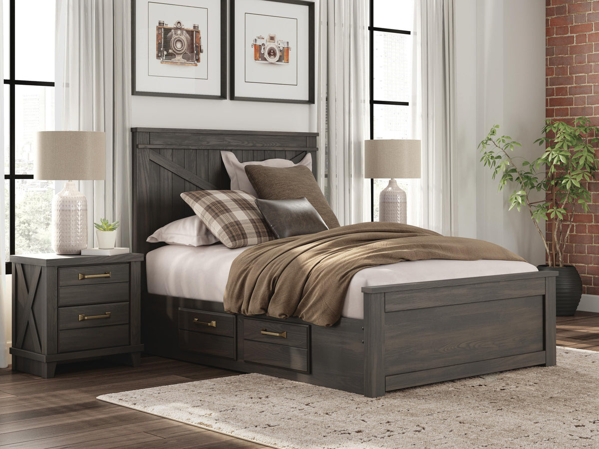 Vonitta Bay Full Panel Bed with 2 Sided Storage (PCB2648-SI) - Image 2