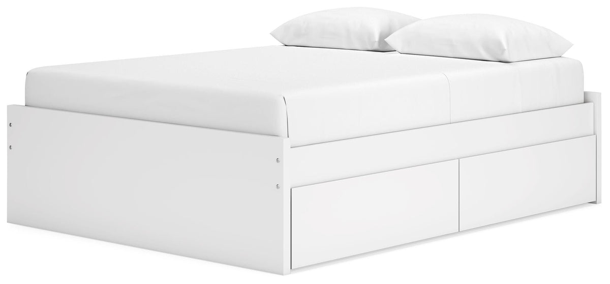 Onita Platform Bed with 2 Side Storage - White  (EB9630-SI) - Image 2