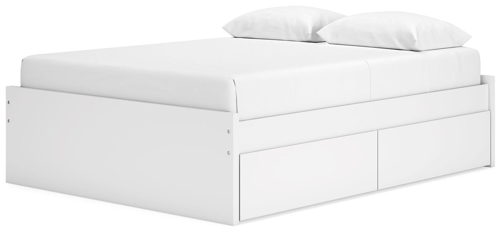 Onita Platform Bed with 2 Side Storage - White  (EB9630-SI) - Image 2