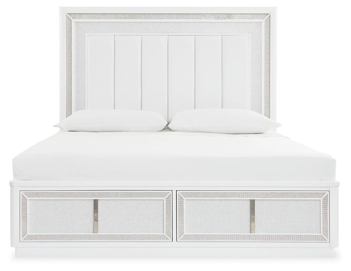 Chalanna Upholstered Storage Bed - White  (B822-SI) - Image 4