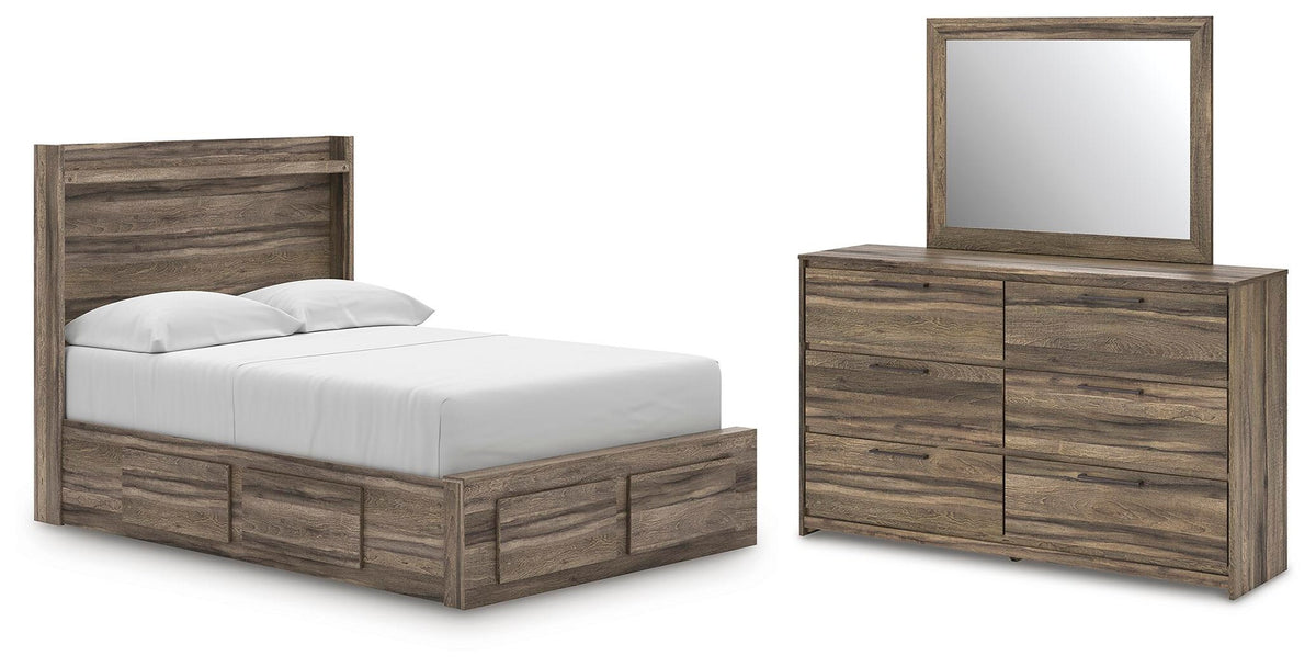 Elbrim Full Panel Storage Bed, Dresser and Mirror (PCB2005-SI)