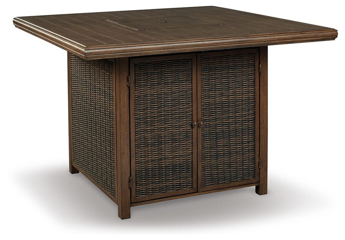 Paradise Trail Outdoor Bar Fire Pit Table with 6 Barstools (P750-SI) - Image 4