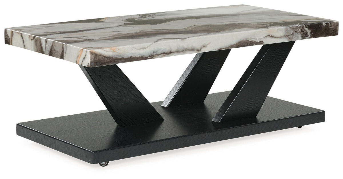 Cendill Table (Set of 3) - Dark Brown/White/Black  (T403-SI) - Image 4