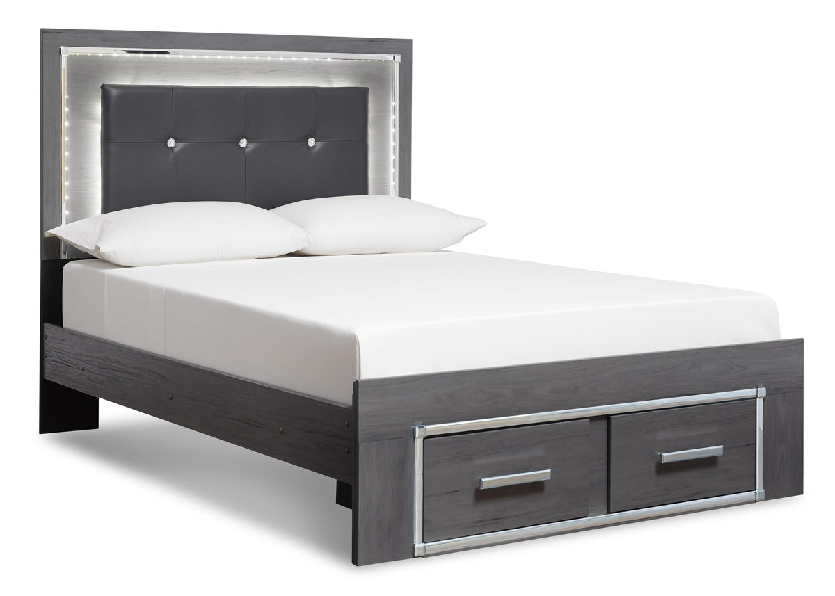 Lodanna Storage Bed, Dresser, Mirror and 2 Nightstands - Gray  (B214-SI) - Image 6