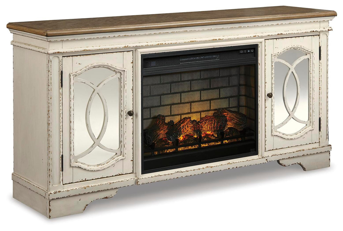 Realyn 74 TV Stand with Electric Fireplace (W743-SI)