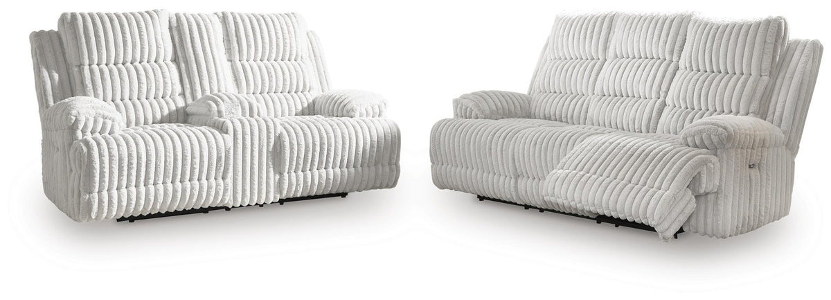 Rhines Falls Power Reclining Sofa and Loveseat (PC42804-SI)