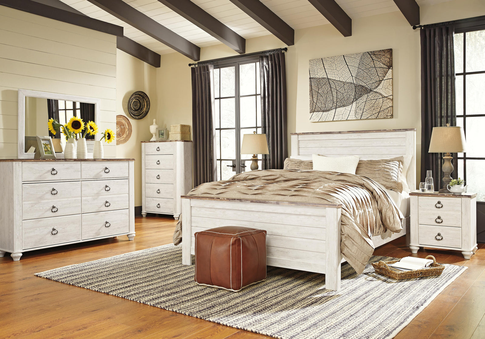 Willowton Panel Headboard - Whitewash  (B267-SI) - Image 13