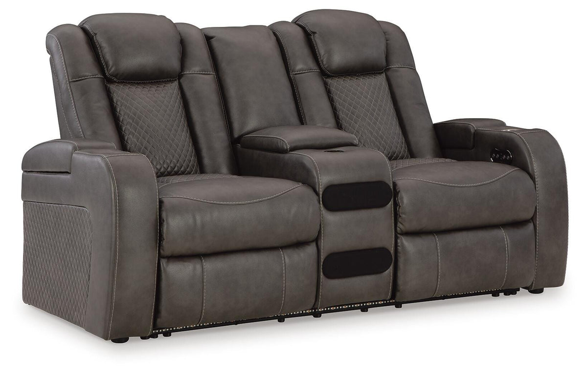 Fyne-Dyme Power Reclining Loveseat with Console (36602-SI) - Image 2