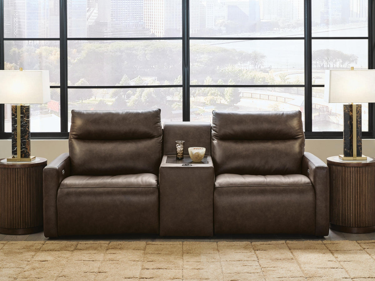 ModZ 3-Piece Power Reclining Sectional Loveseat with Audio Console (U14000-SI)
