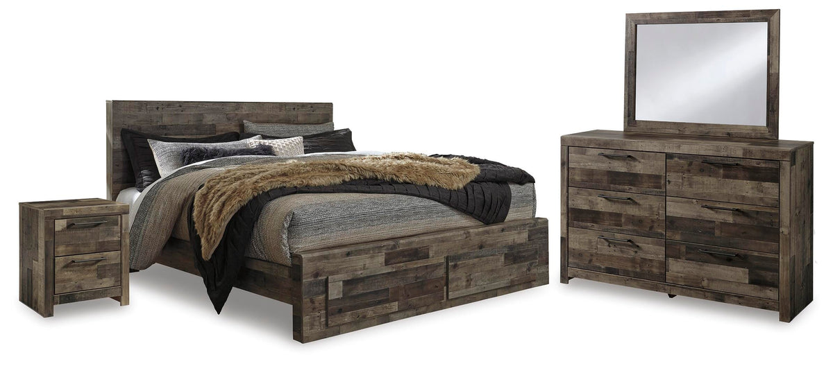 Derekson Panel Storage Bed, Dresser and Nightstand - Multi Gray  (B200-SI)