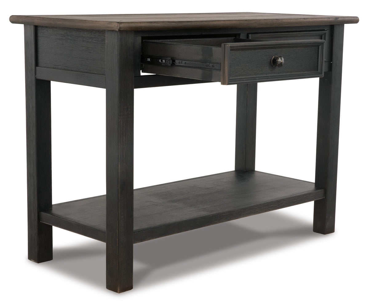 Tyler Creek Sofa/Console Table - Grayish Brown/Black  (T736-SI) - Image 3