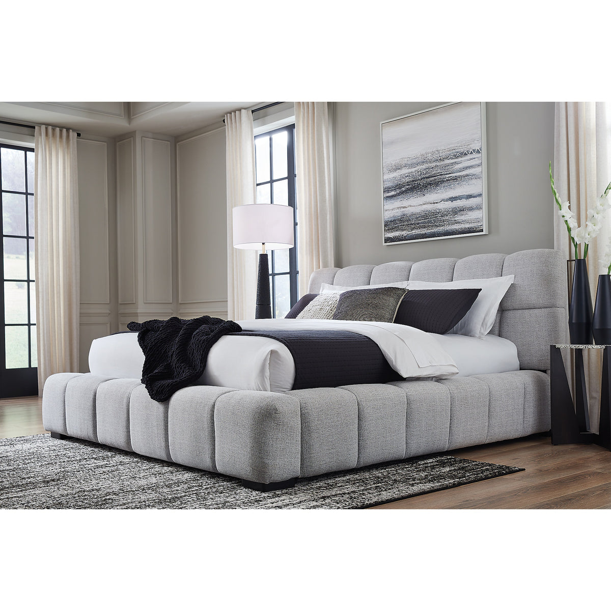 Grendusk Queen Upholstered Bed (PCB584-SI) - Image 7