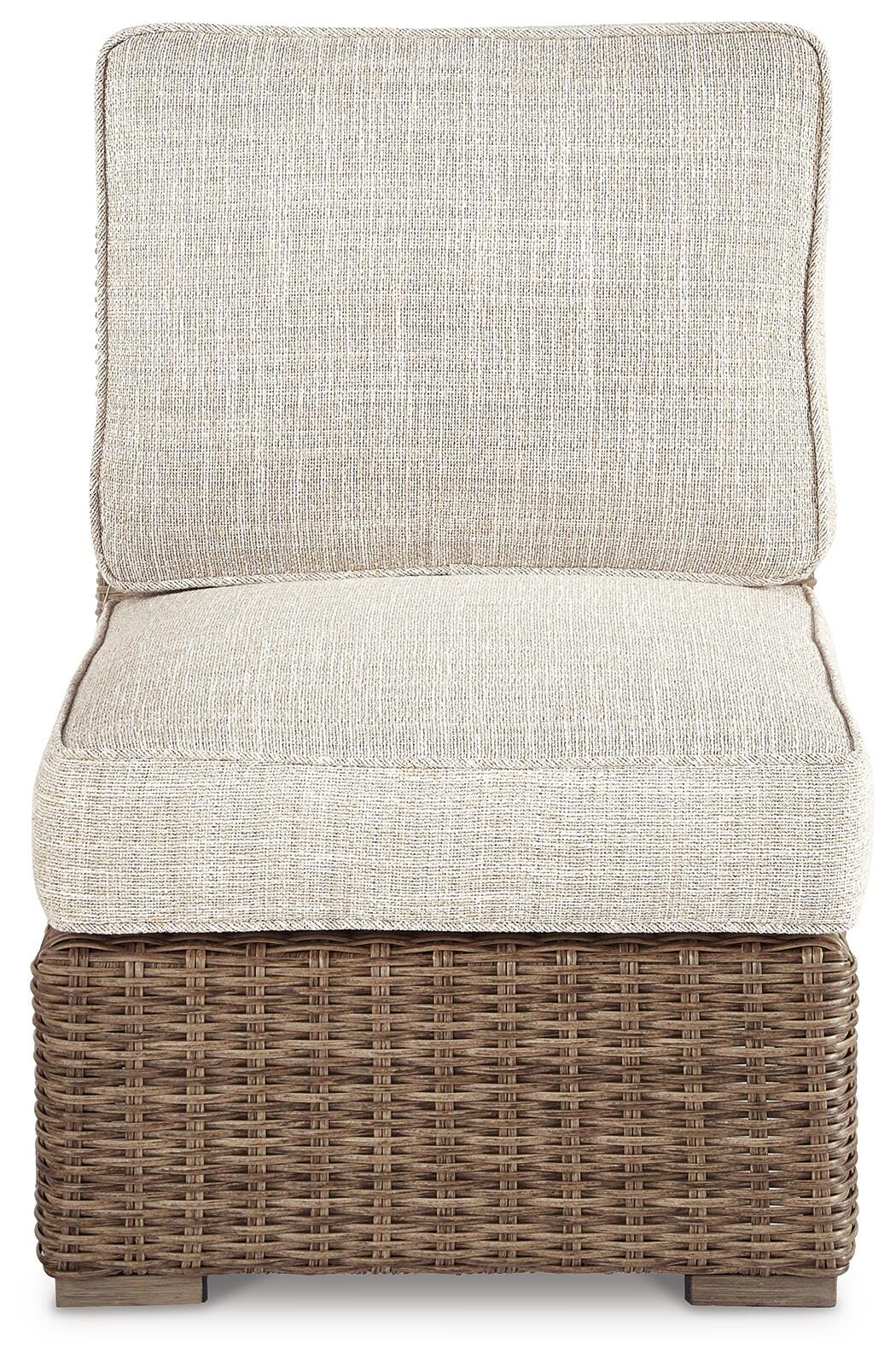Beachcroft 4-Piece Outdoor Sectional, 2 Arm Chairs, Lounge Chair and Bench (P791-SI) - Image 12