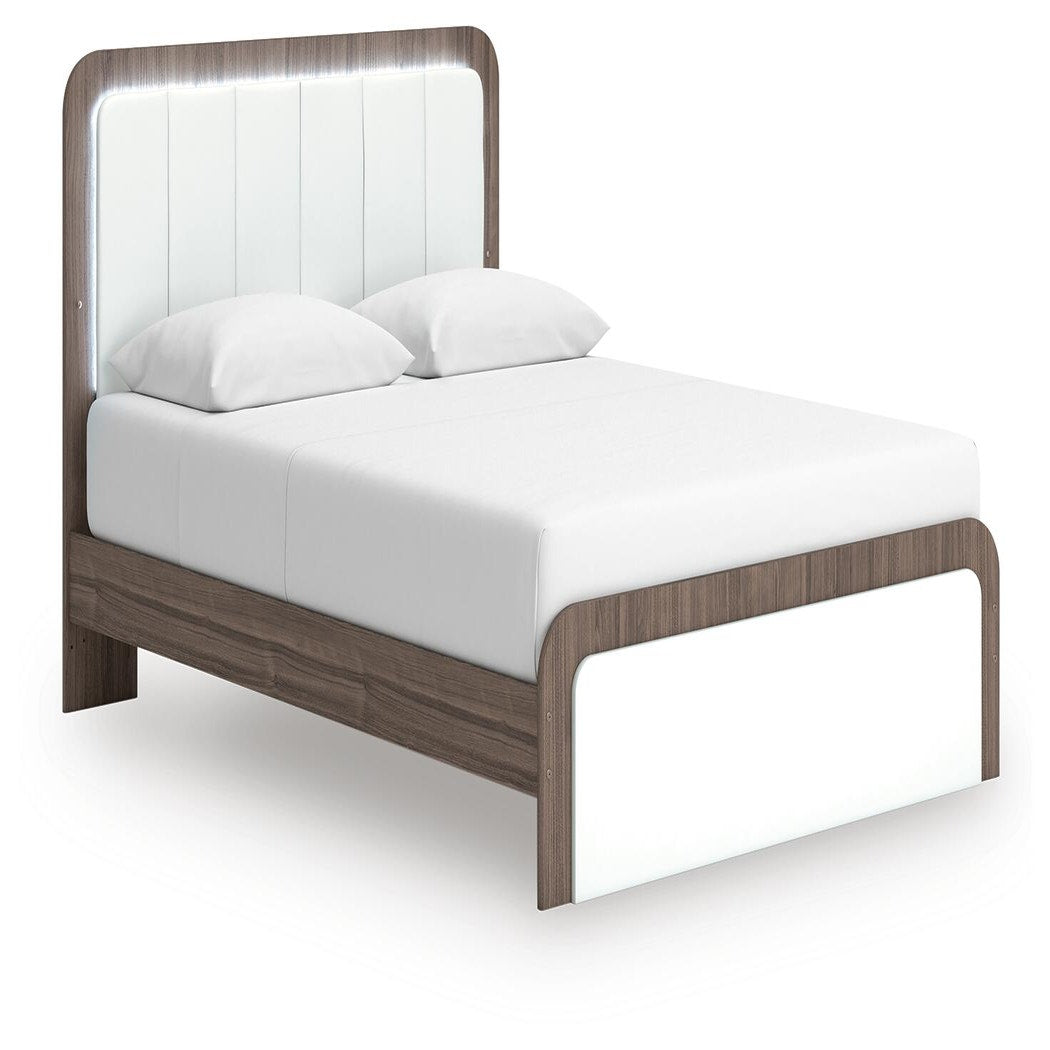 Kendanport Queen Upholstered Bed, Dresser and Nightstand (PCB1108-SI) - Image 11