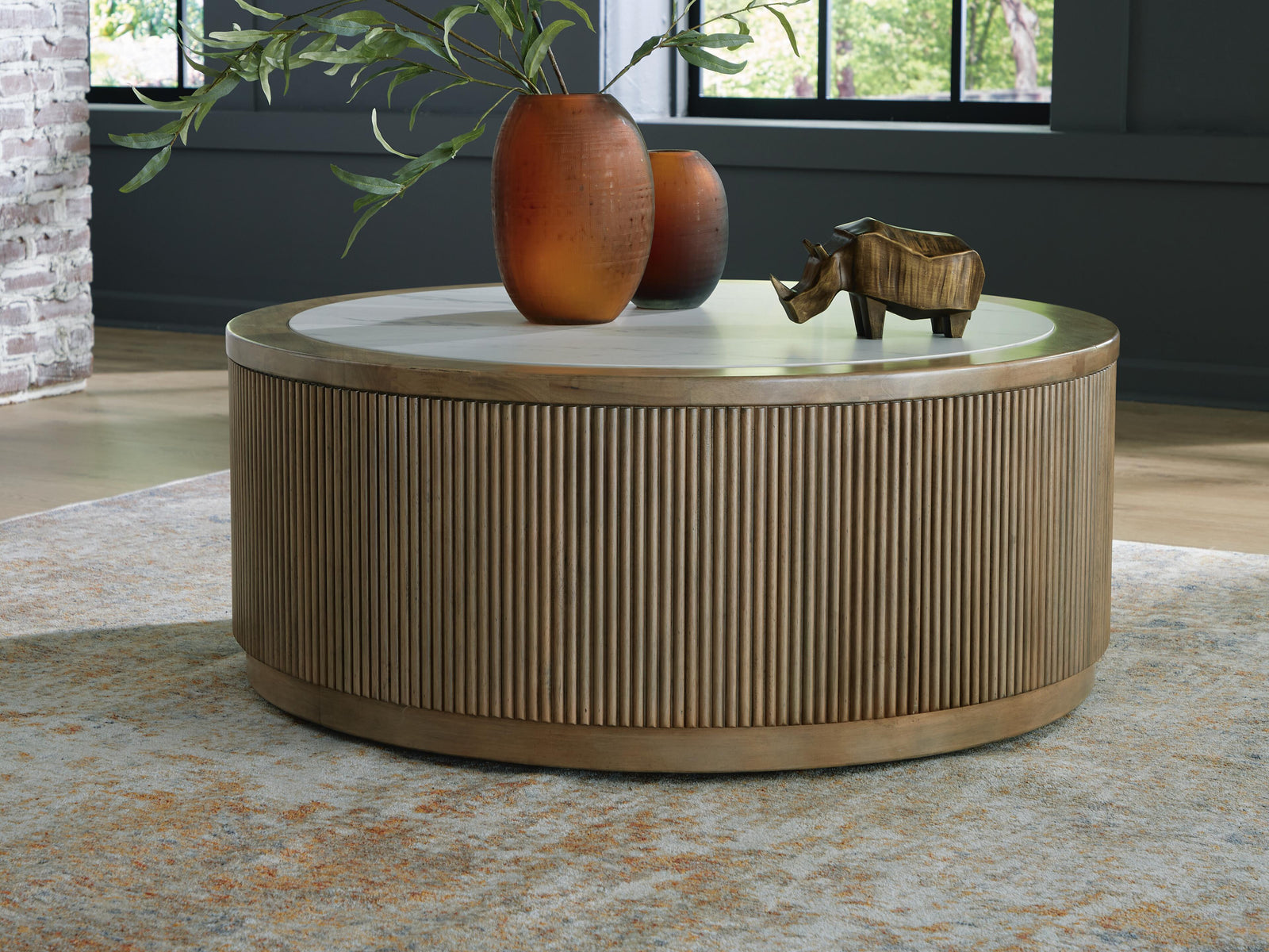 Camdill Coffee Table - Light Brown/White  (T808-SI) - Image 2