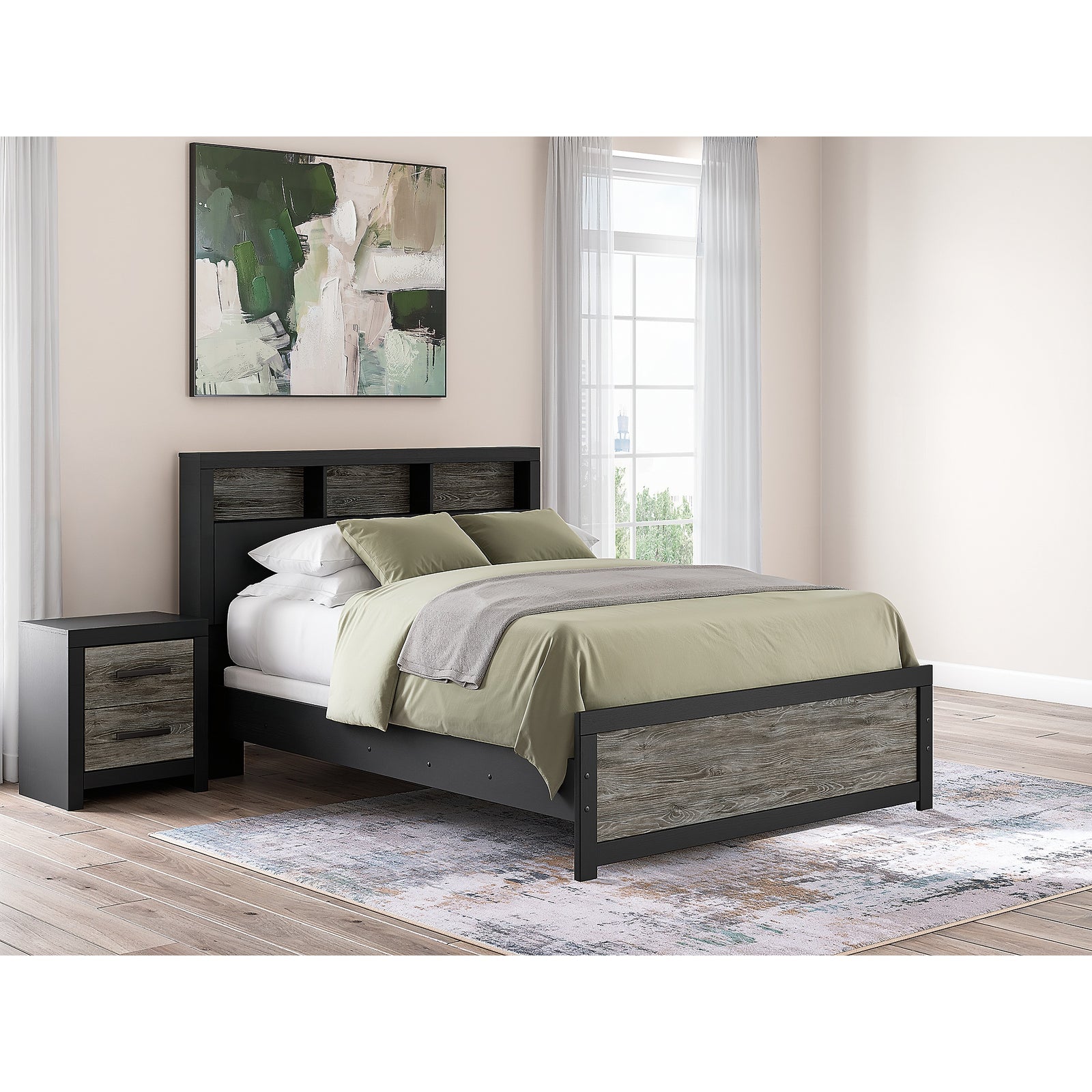 Broachmyn Queen Bookcase Panel Bed (PCB1118-SI) - Image 9