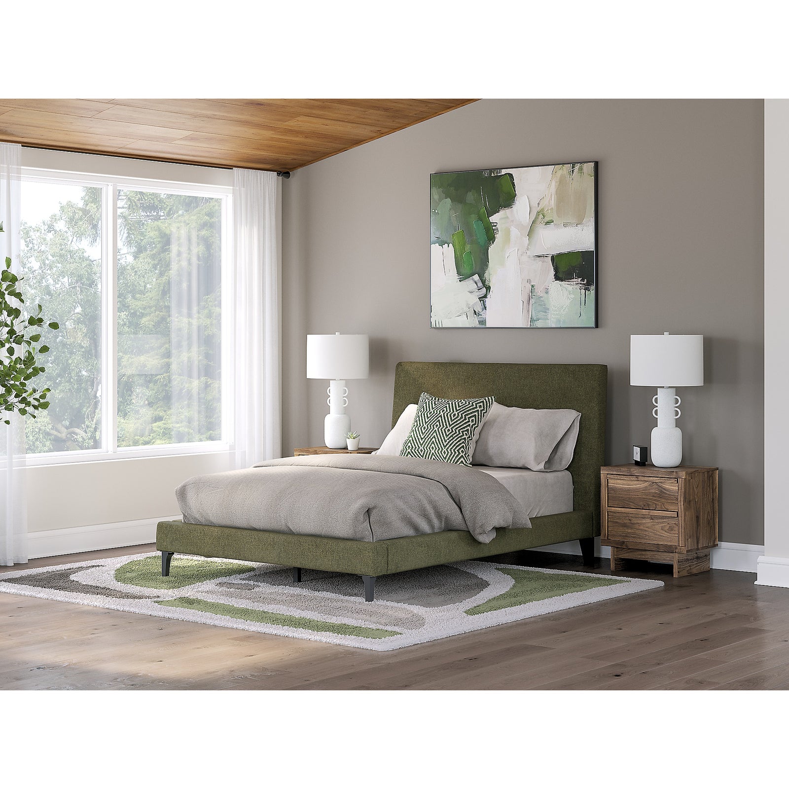 Chirason Full Upholstered Bed, Dresser and Mirror (PCB3367-SI) - Image 15
