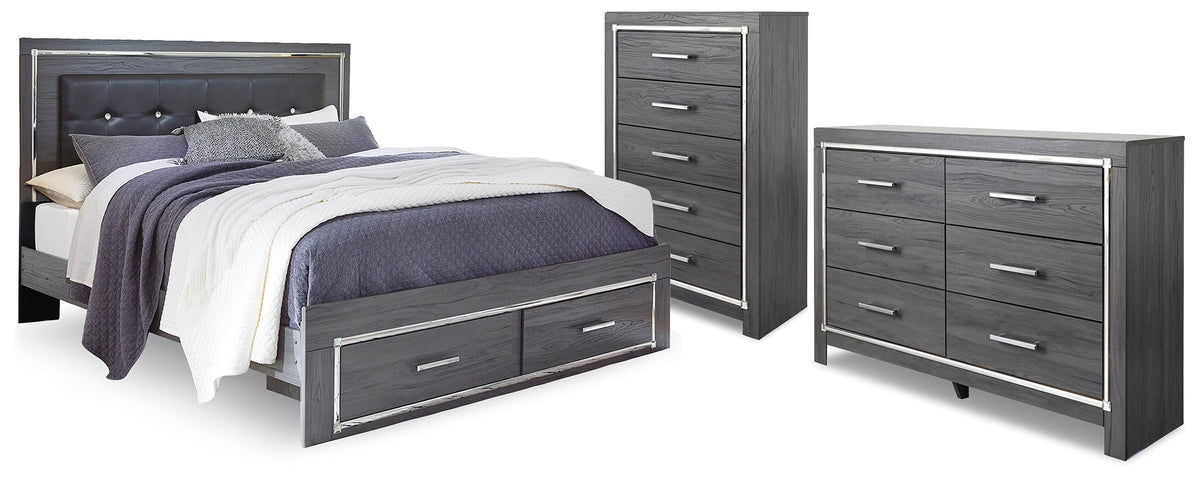 Lodanna Storage Bed, Dresser and Chest - Gray  (B214-SI)