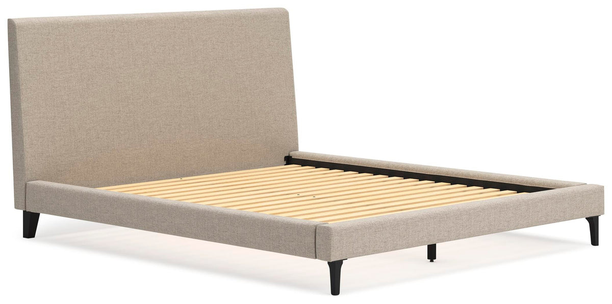 Cielden Upholstered Bed with Roll Slats - Soft Gray  (B1199-SI) - Image 2