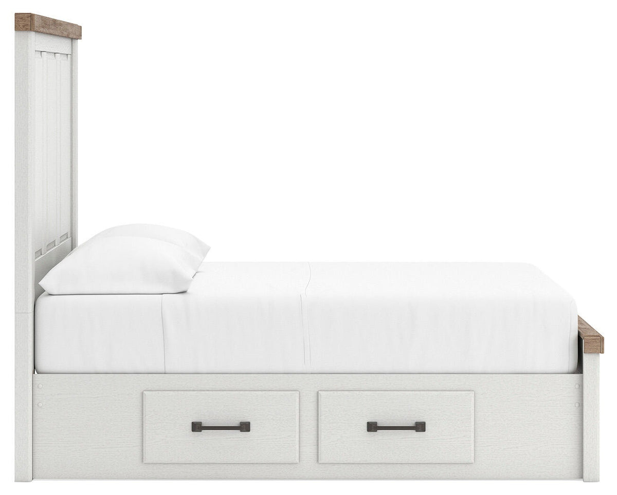 Savonport Full Panel Bed with Storage (Youth) - White/Brown  (B4615-SI) - Image 8