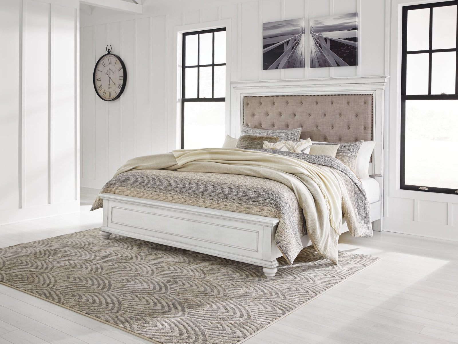 Kanwyn Upholstered Panel Bed, Dresser and Mirror (B777-SI) - Image 7