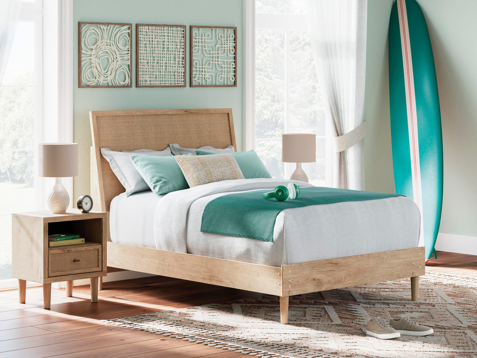Cielden Panel Bed, Dresser and Mirror - Two-tone  (B1199-SI) - Image 18