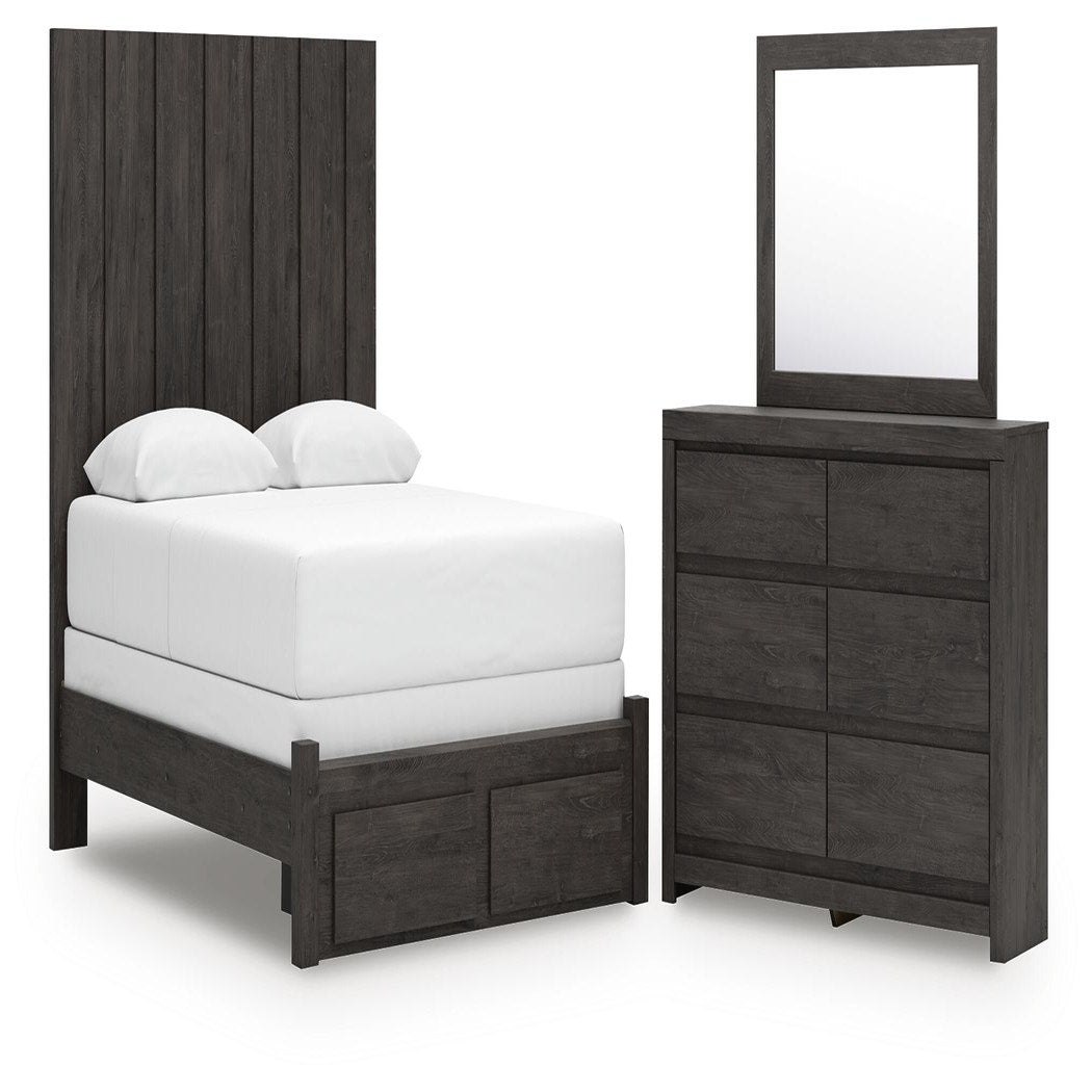 Fraluna Queen Panel Storage Bed, Dresser and Mirror (PCB3370-SI)