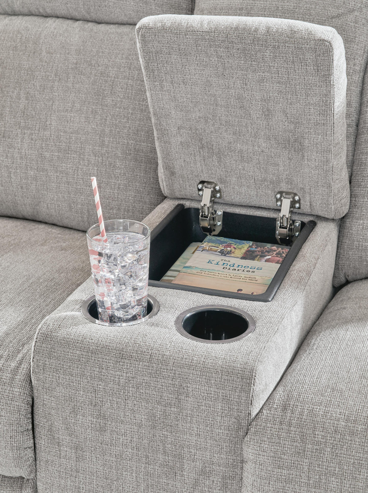 Barnsana Power Reclining Loveseat with Console (33201-SI) - Image 14