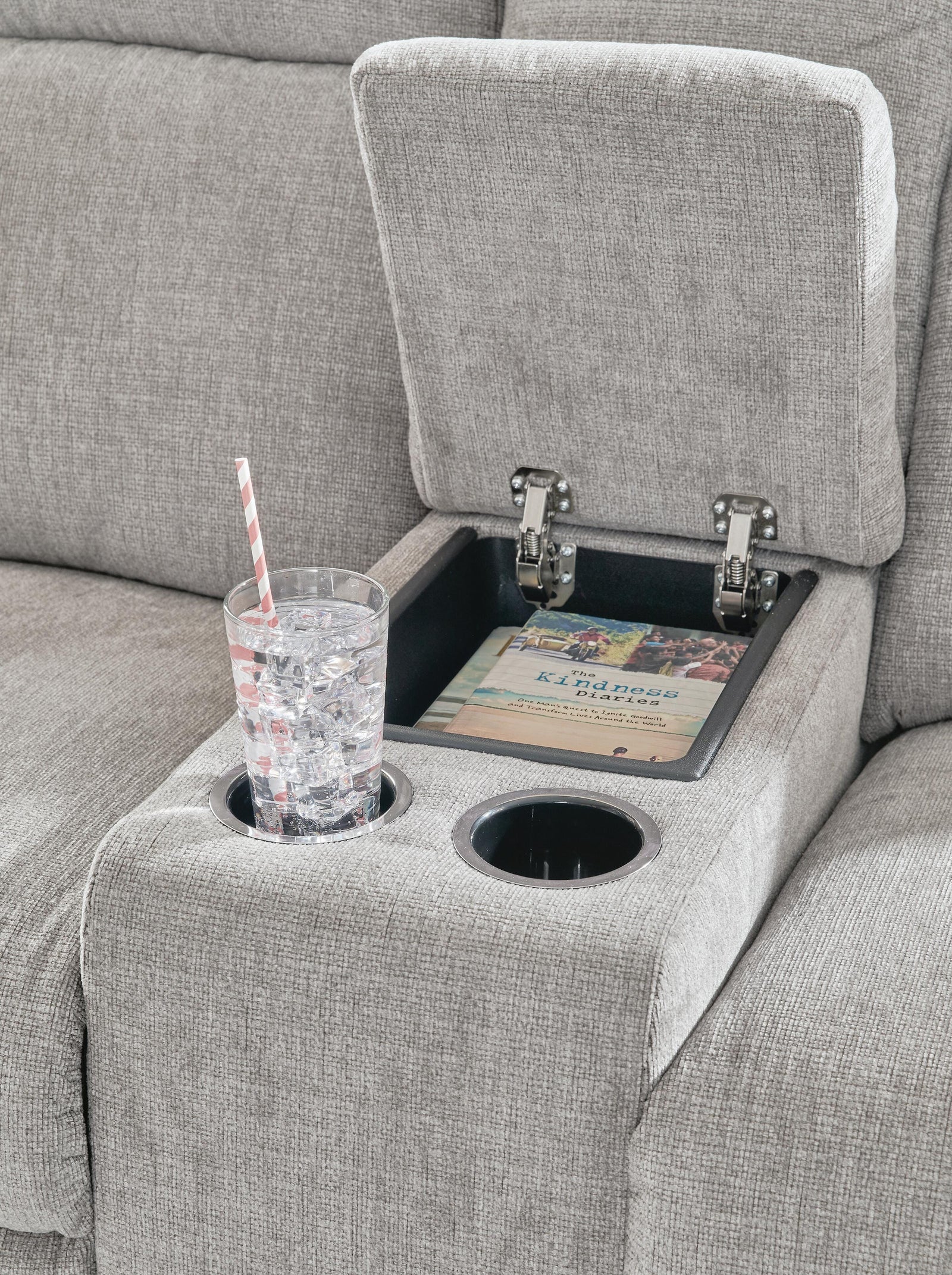 Barnsana Power Reclining Loveseat with Console (33201-SI) - Image 14