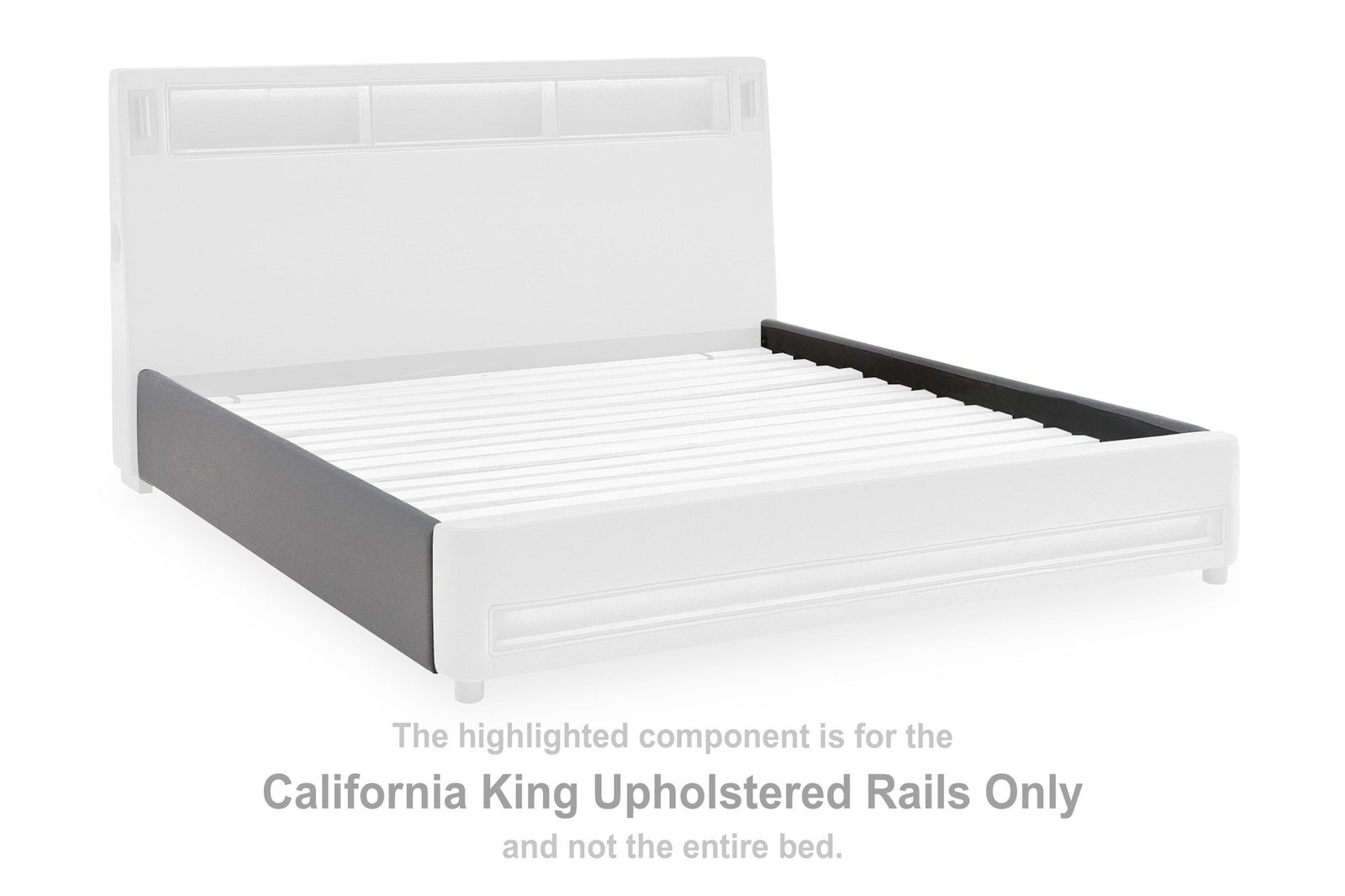 Finigale California King Upholstered Rails (PCB2721-SI) - Image 2