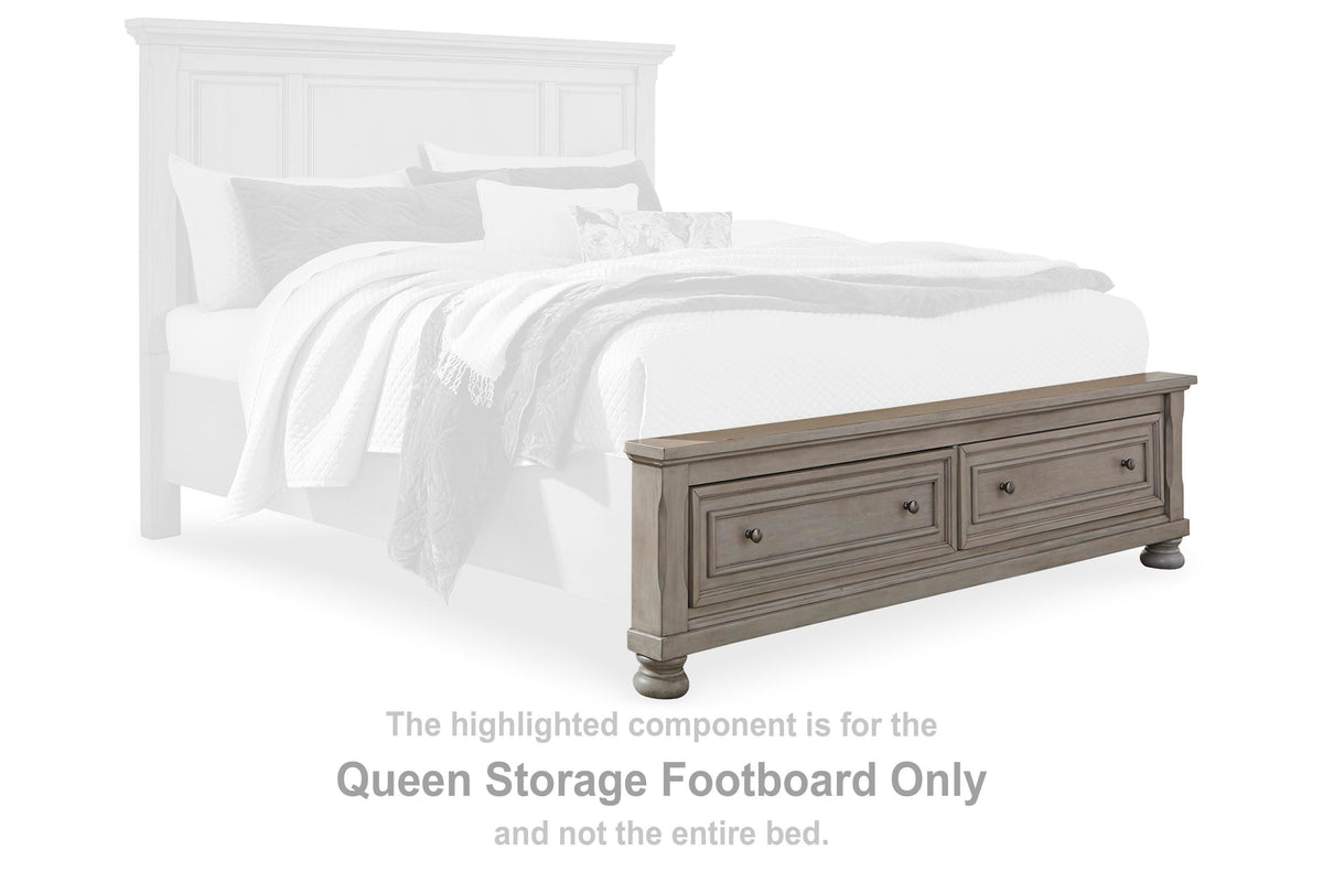 Lettner Storage Footboard - Light Gray  (B733-SI)