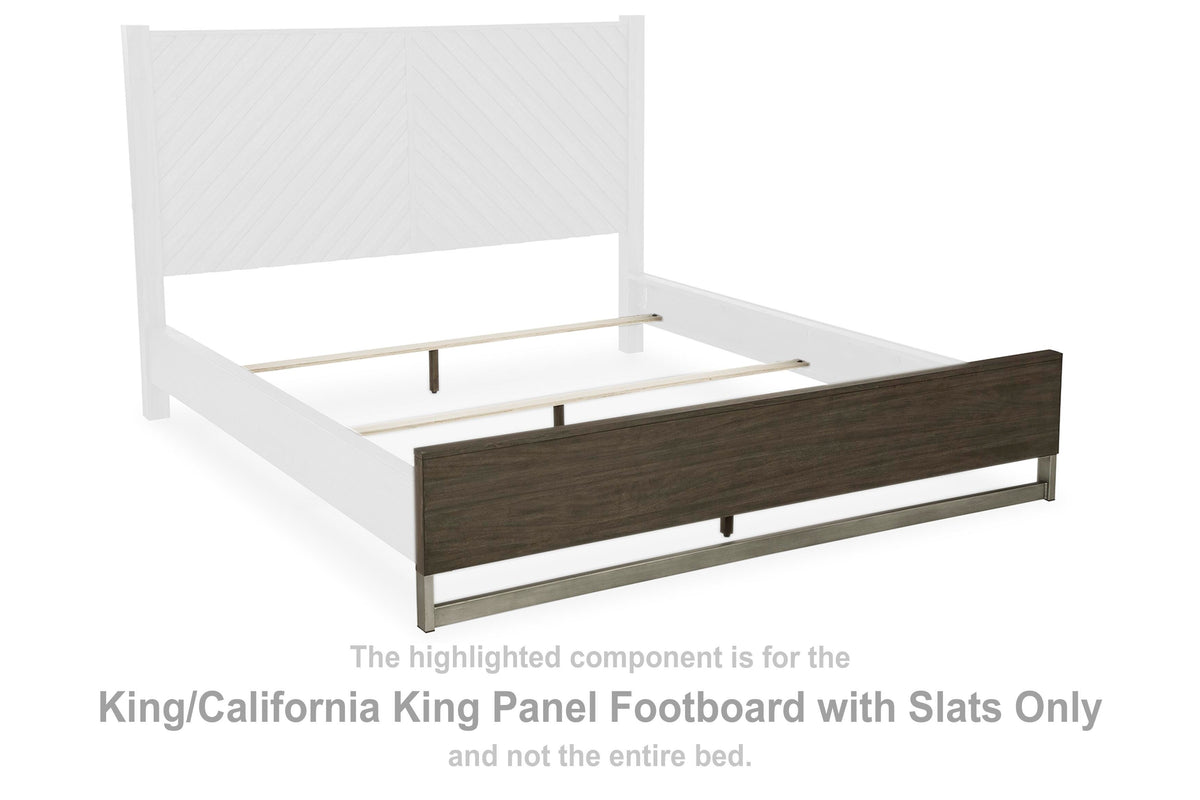 Arkenton Panel Footboard with Slats - Grayish Brown  (B786-SI) - Image 2