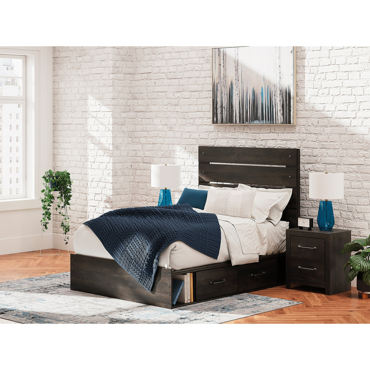 Hollivern Full Panel Bed with Storage (PCB2108-SI) - Image 10