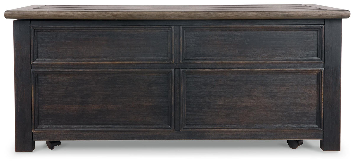 Tyler Creek Coffee Table and 2 End Tables with Console - Grayish Brown/Black  (T736-SI) - Image 19