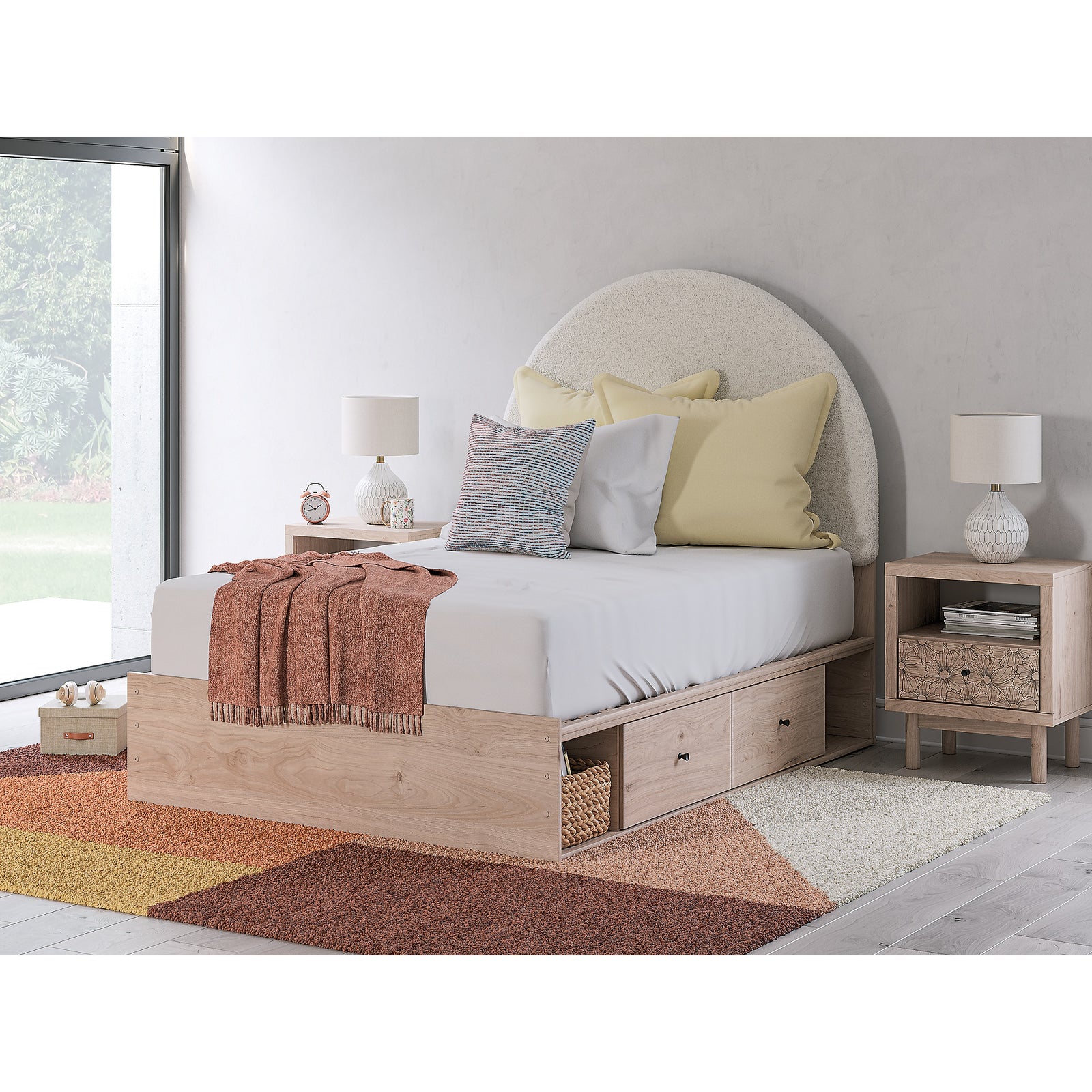 Arloster Full Upholstered Panel Bed with Storage (PCB1566-SI) - Image 9