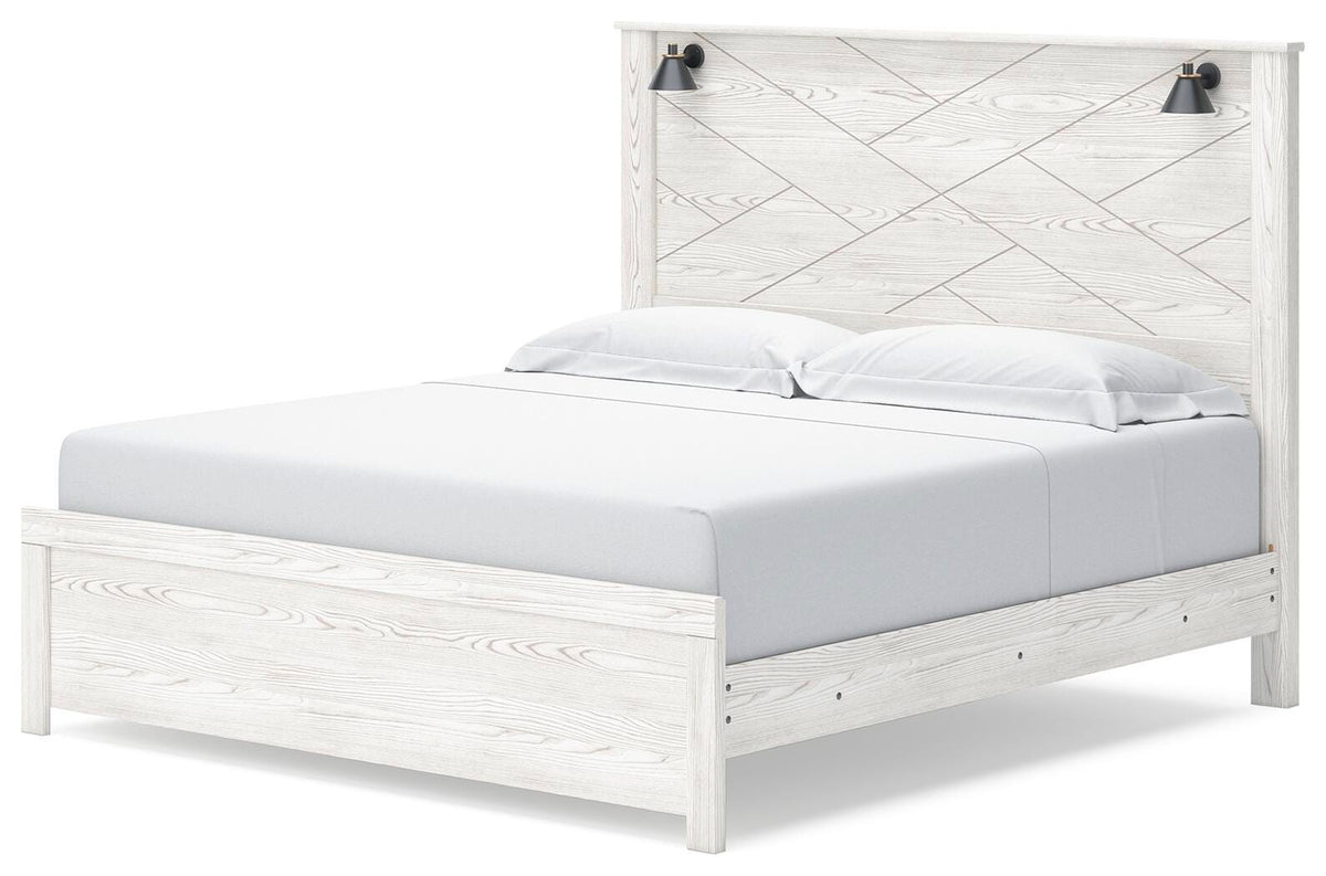 Gerridan Panel Bed, Dresser, Mirror and 2 Nightstands - White/Gray  (B1190-SI) - Image 6