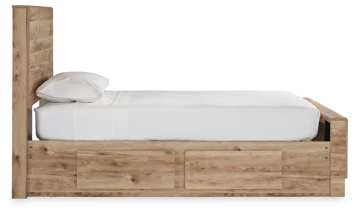 Hyanna Panel Bed with 2 Side Storage, Dresser and Mirror - Tan Brown  (B1050-SI) - Image 7