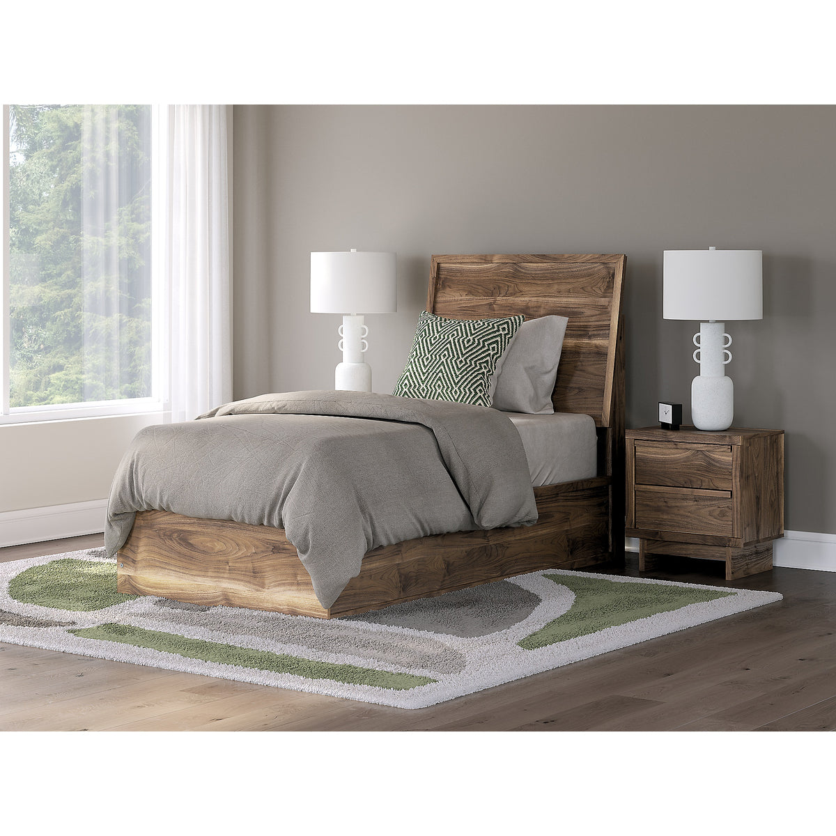 Chirason Twin Panel Platform Bed, Dresser and Mirror (PCB3367-SI) - Image 16