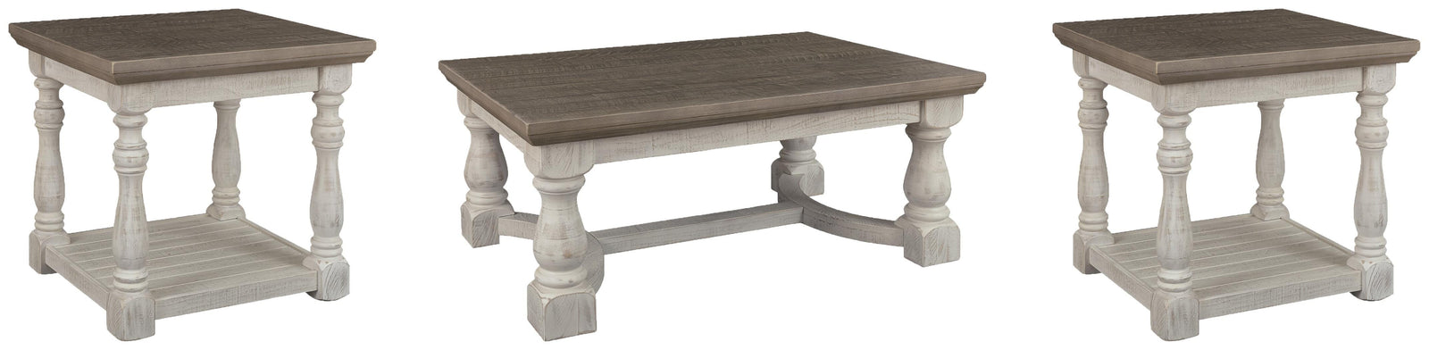 Havalance Coffee Table and 2 End Tables - Gray/White  (T814-SI)