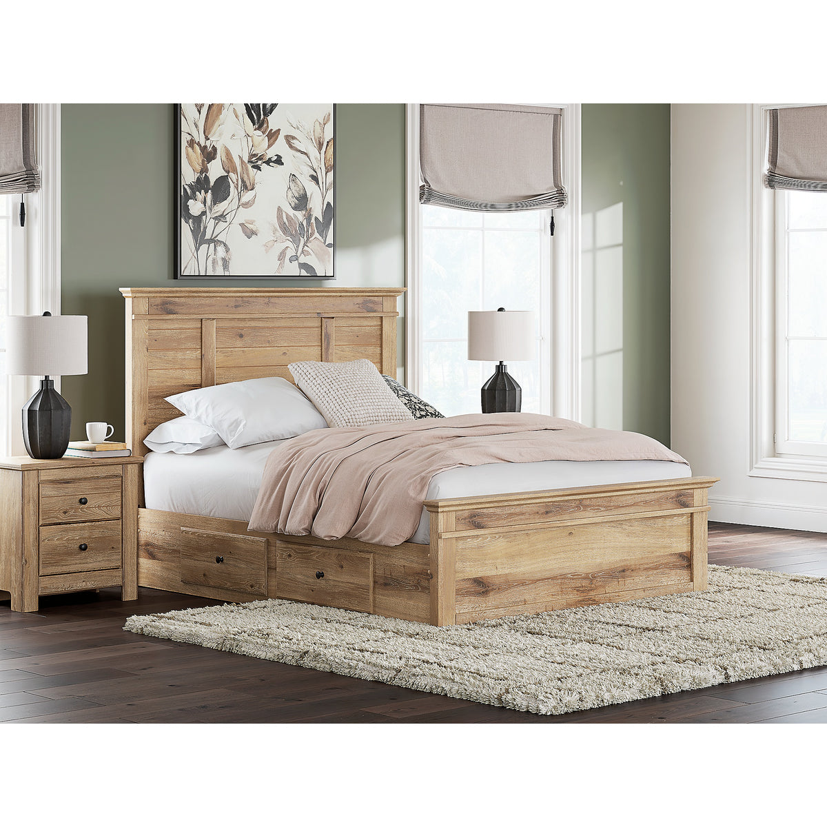 Makidern Queen Panel Bed with Storage, Dresser and Mirror (PCB1170-SI) - Image 18