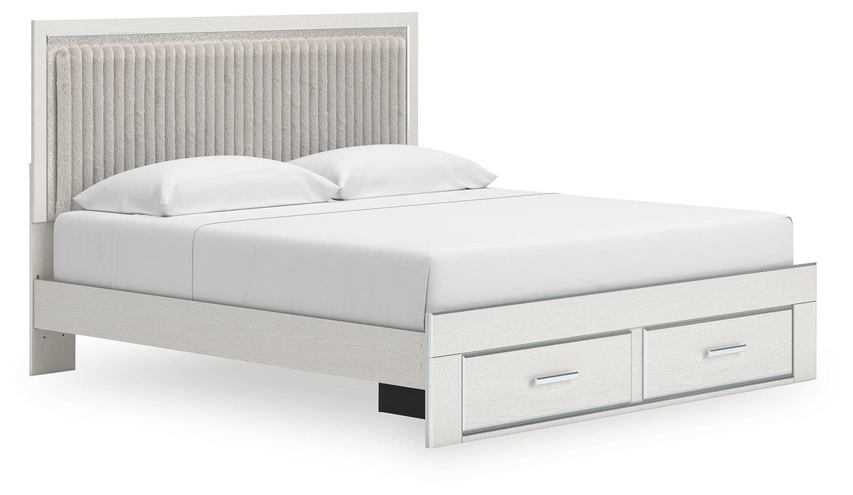 Zuraleus King Upholstered Panel Platform Storage Bed (PCB3381-SI)