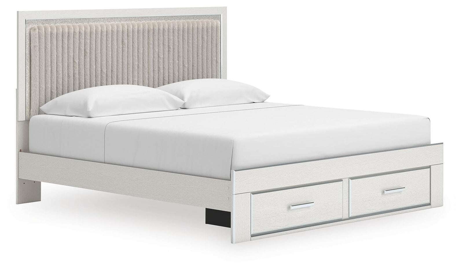 Zuraleus King Upholstered Panel Platform Storage Bed (PCB3381-SI)