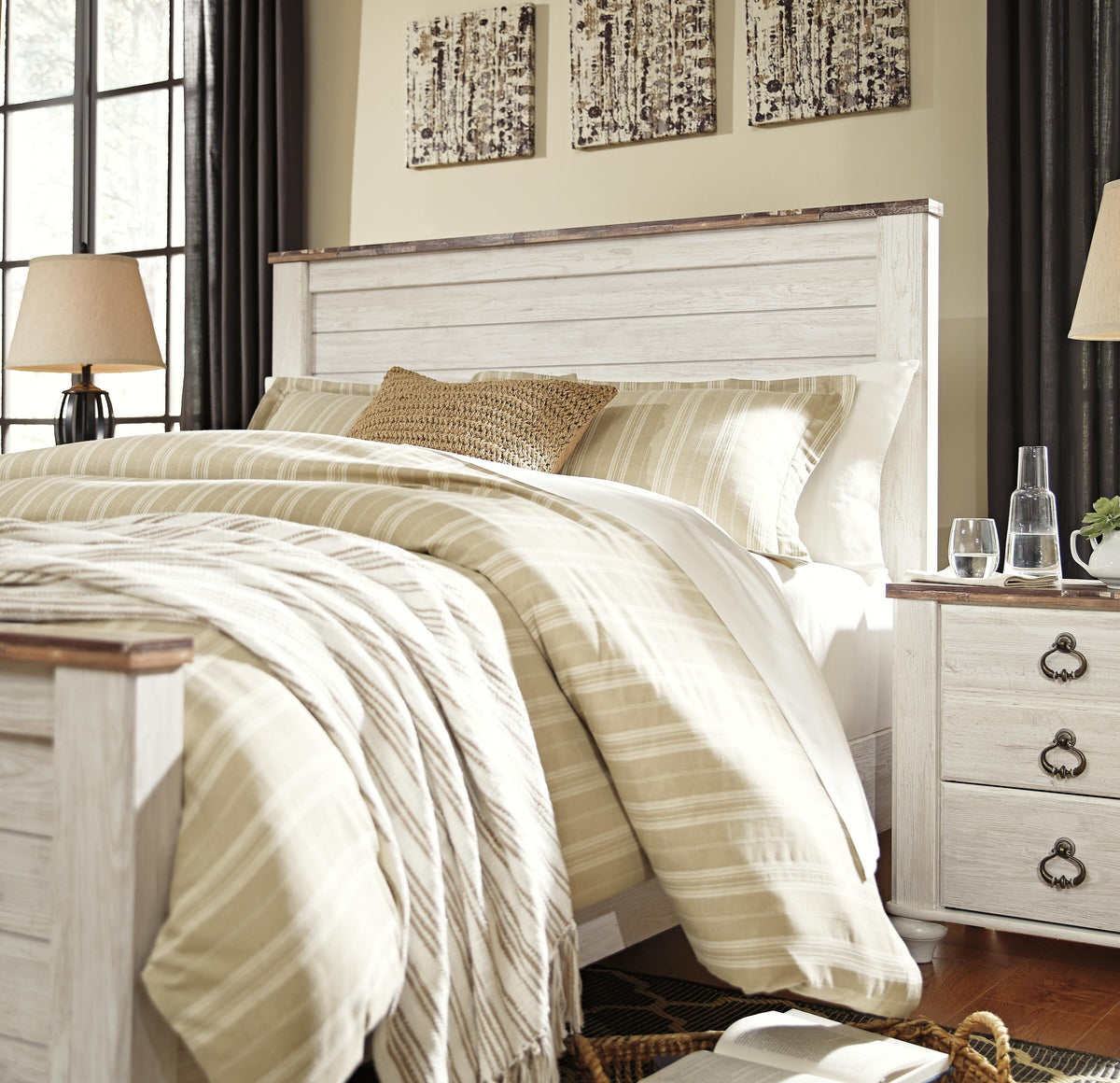 Willowton Panel Headboard - Whitewash  (B267-SI) - Image 12
