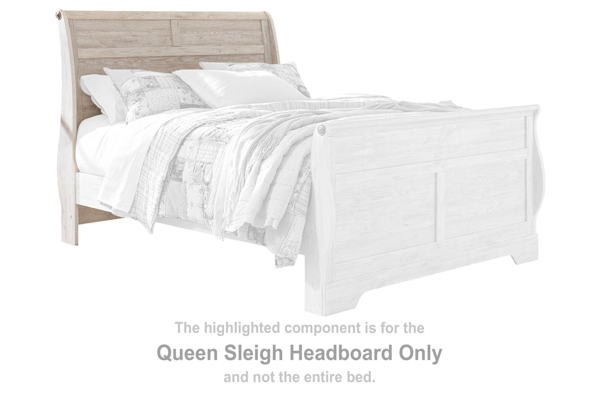 Willowton Sleigh Headboard - Whitewash  (B267-SI)