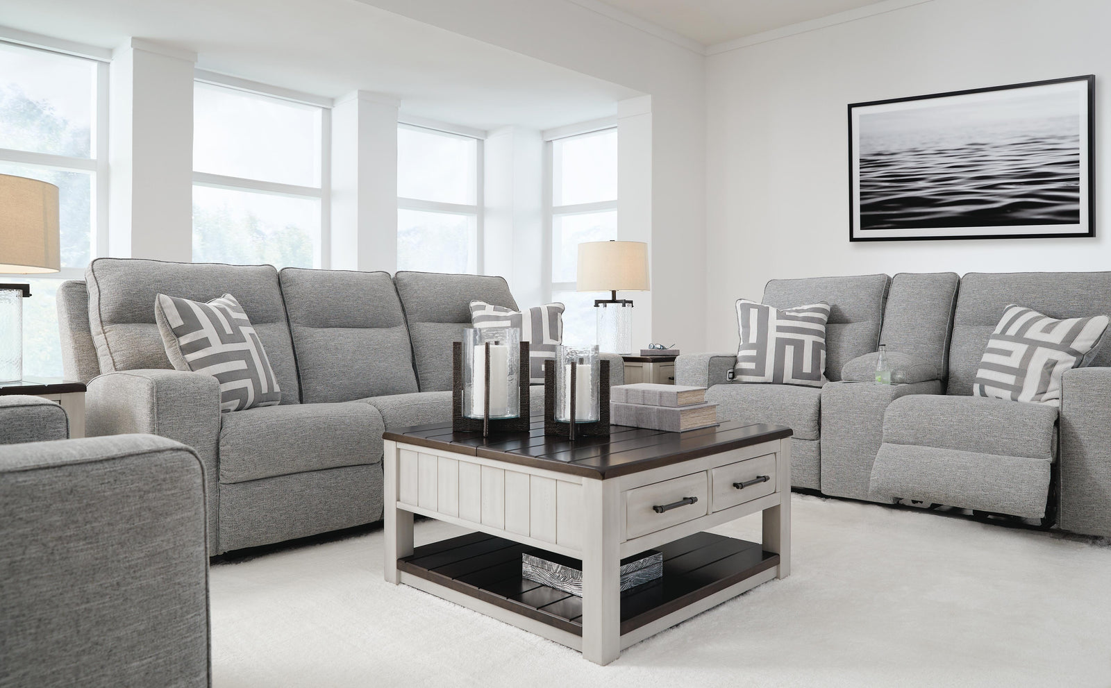 Biscoe Power Reclining Sofa and Loveseat (90503-SI) - Image 4