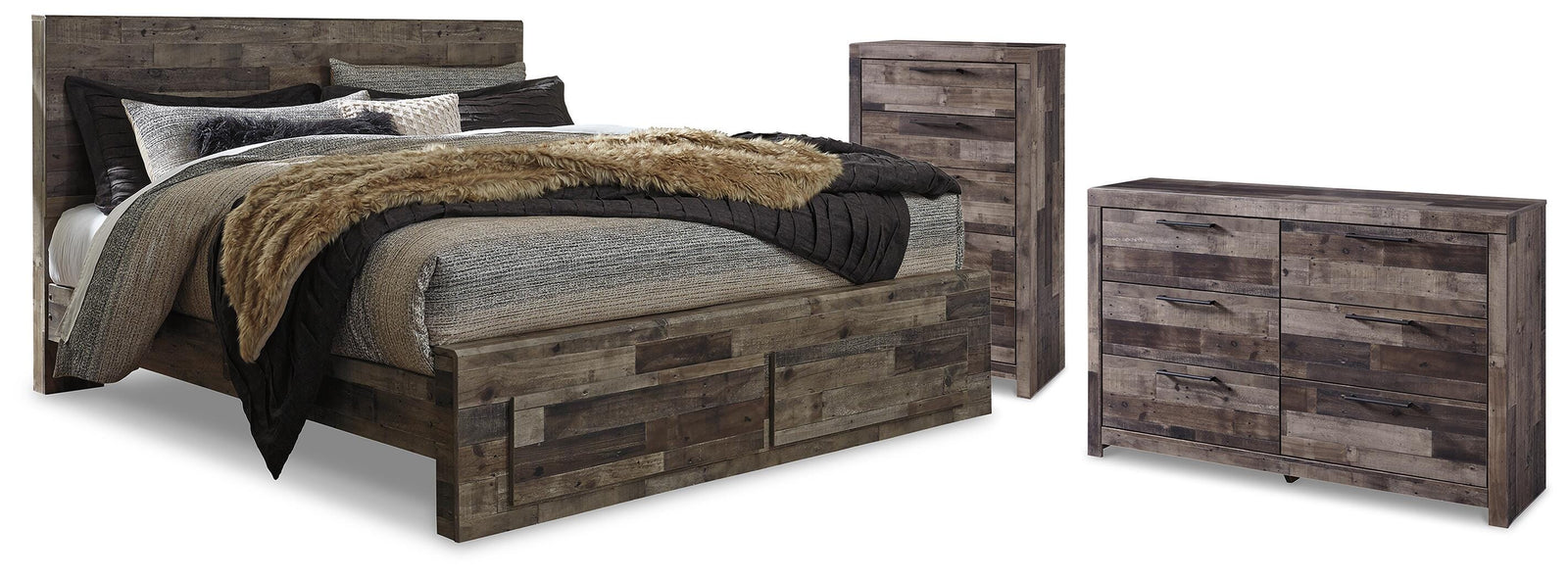 Derekson Storage Bed, Dresser and Chest - Multi Gray  (B200-SI)