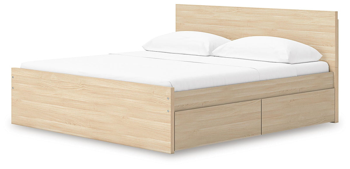 Onita Panel Platform Bed with 2 Side Storage - Natural  (EB9632-SI) - Image 5