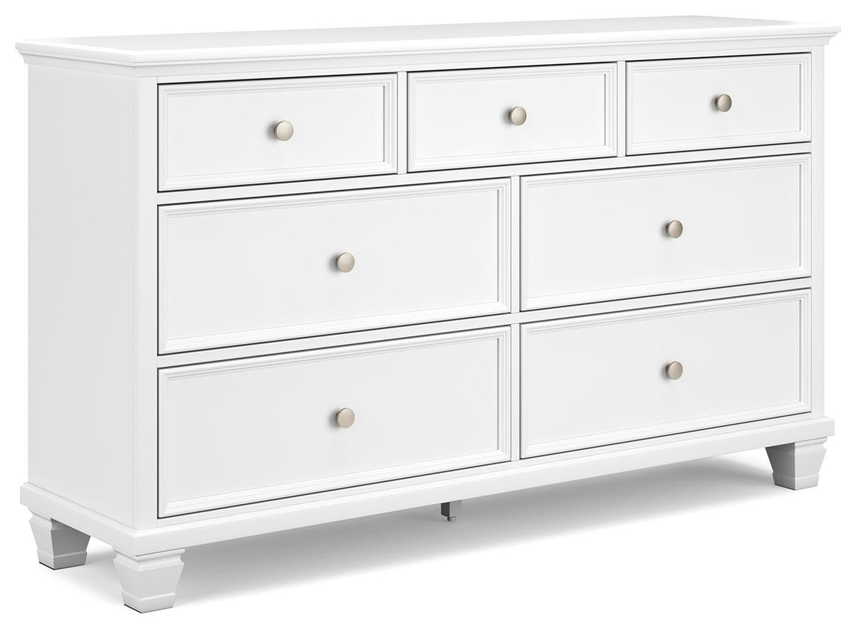 Fortman Panel Bed, Dresser and 2 Nightstands - White  (B680-SI) - Image 3