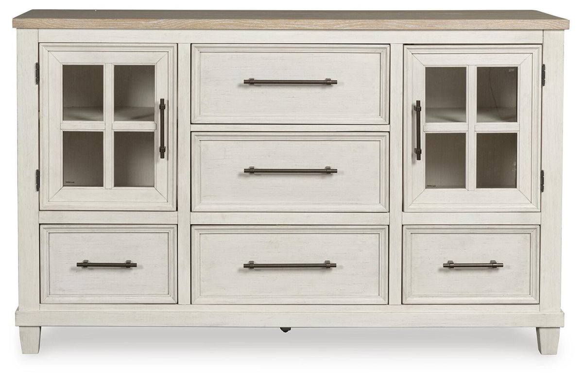 Shaybrock Dresser - Antique White/Brown  (B683-SI)