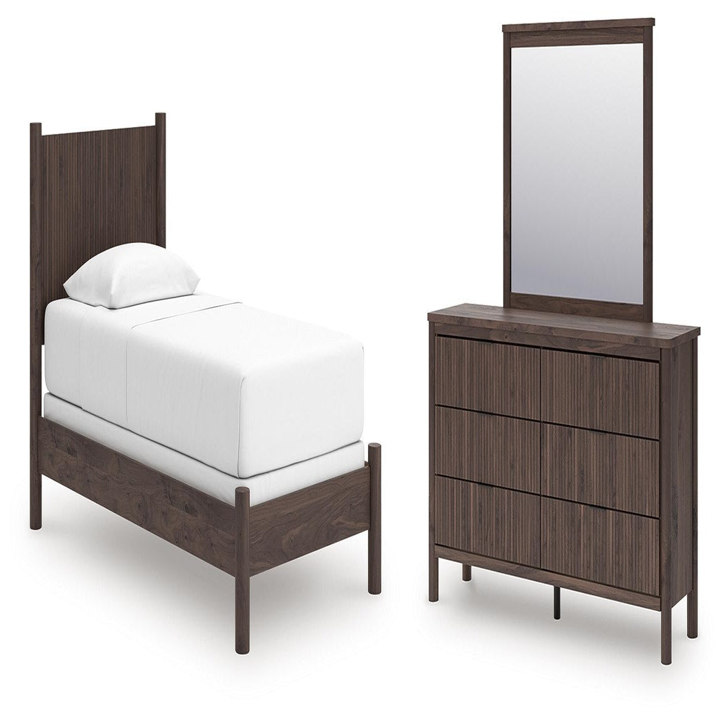 Pamytta Twin Panel Bed, Dresser and Mirror (PCB2614-SI)